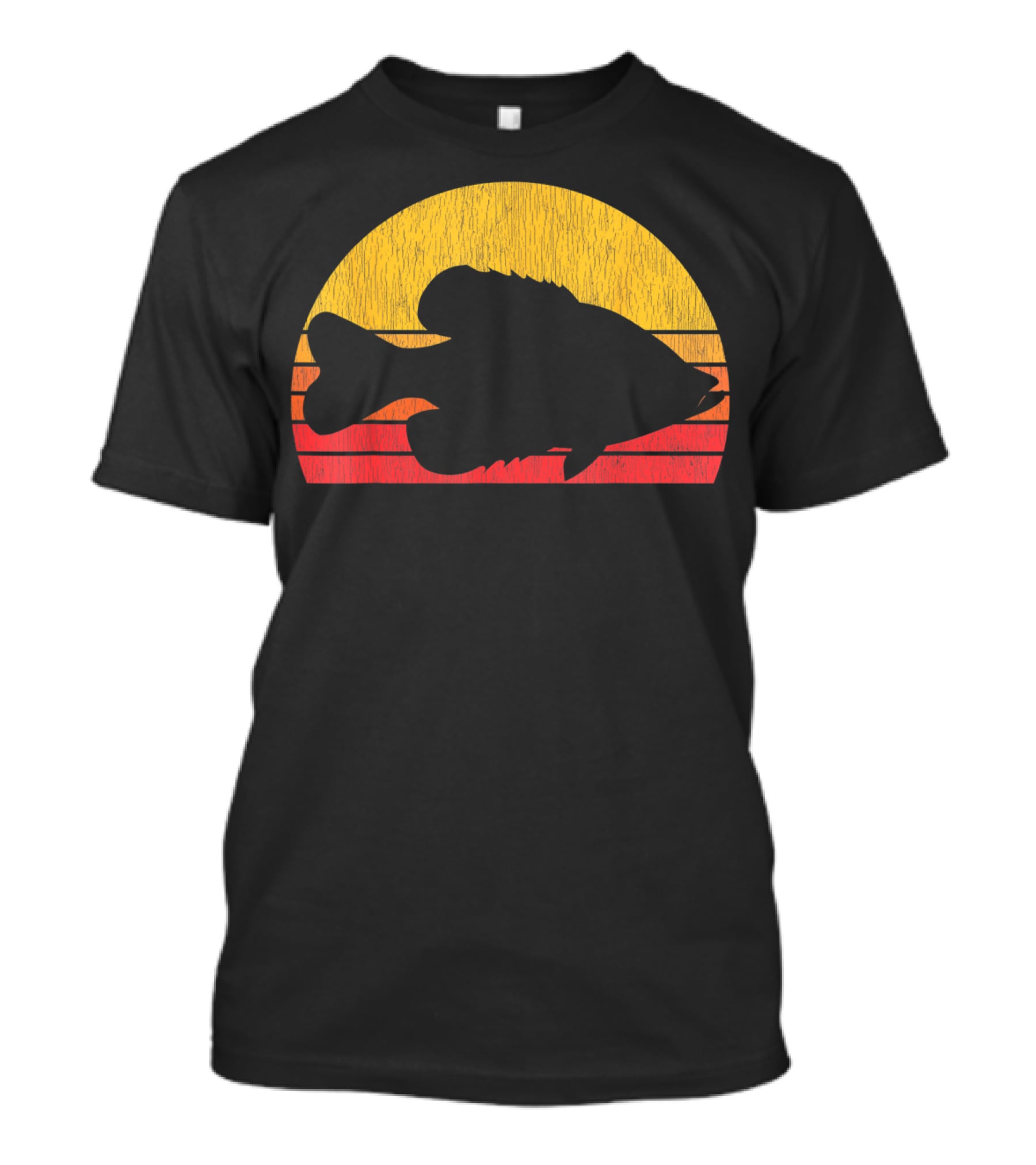 Crappie Fishing Fisherman Retro Sunset T-Shirt