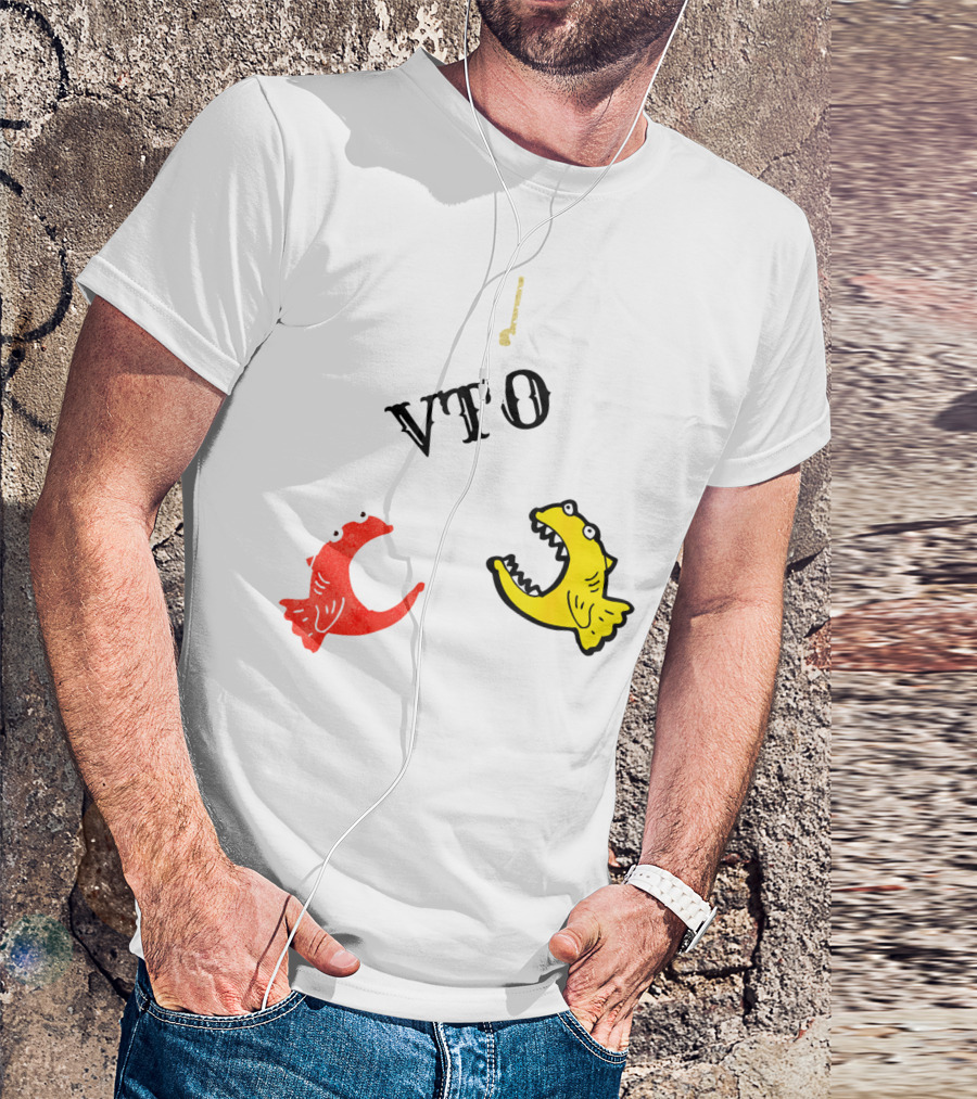 VTO Fishing Hook With Red And Yellow Fish T-Shirt