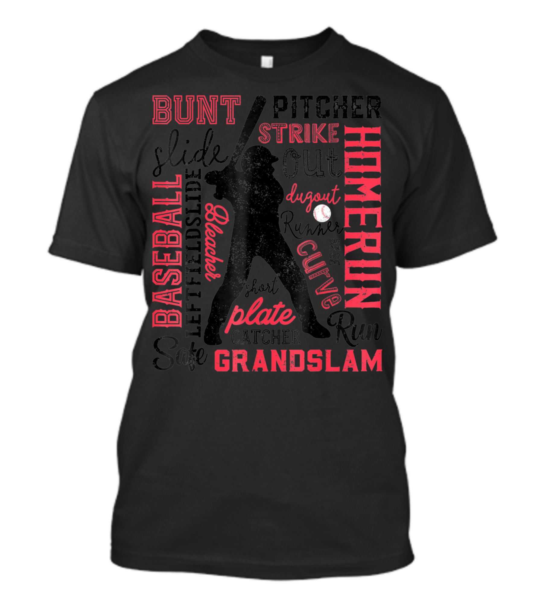 Baseball Men Batter Pitcher Catcher Homerun Grandslam Dugout Plate Strike T-Shirt