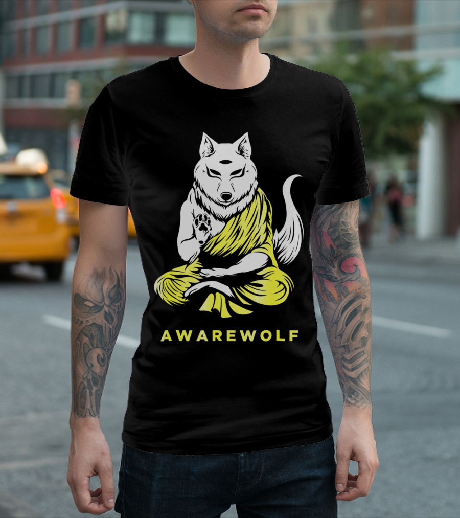 AWAREWOLF Best Yoga and Werewolf Lover T-Shirt