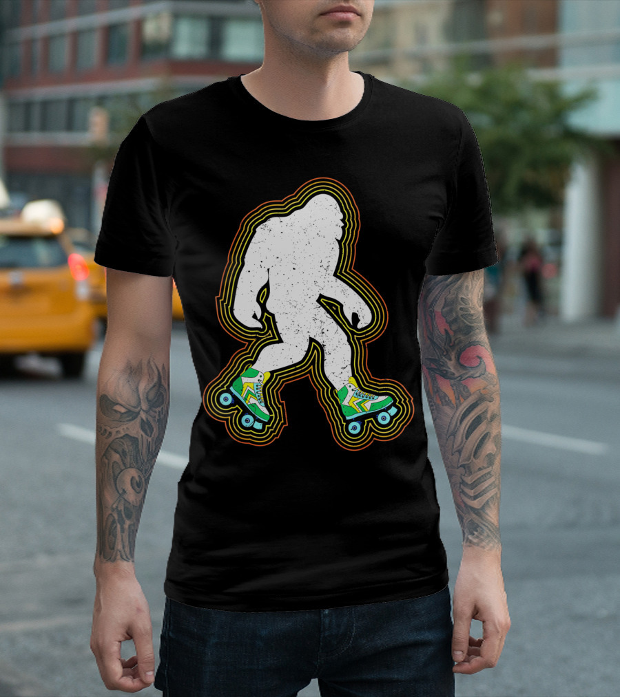 Bigfoot Roller Skates Sasquatch Vintage Style Retro Skating Vibe T-Shirt