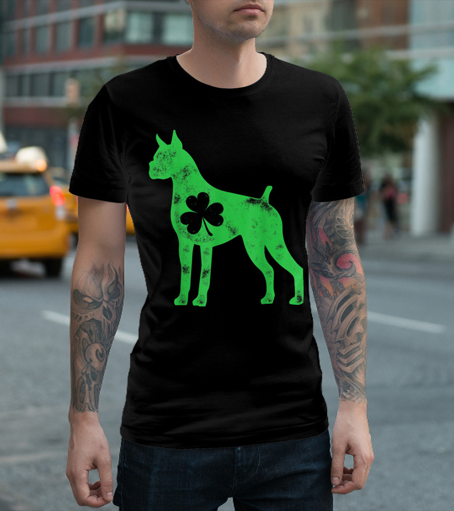 Boxer Dog Shamrock St Patricks Day Lover T-Shirt