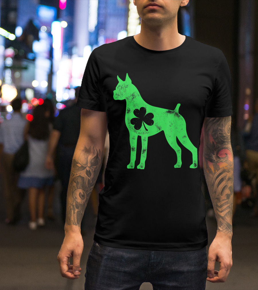 Boxer Dog Shamrock St Patricks Day Lover T-Shirt