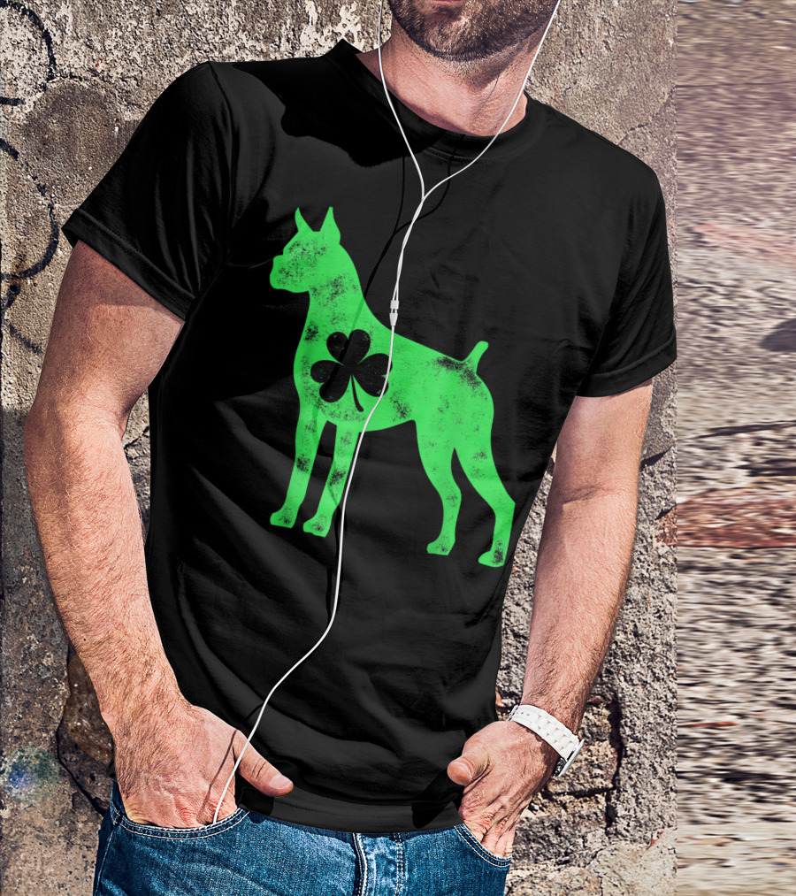 Boxer Dog Shamrock St Patricks Day Lover T-Shirt