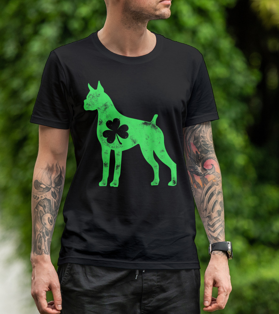 Boxer Dog Shamrock St Patricks Day Lover T-Shirt