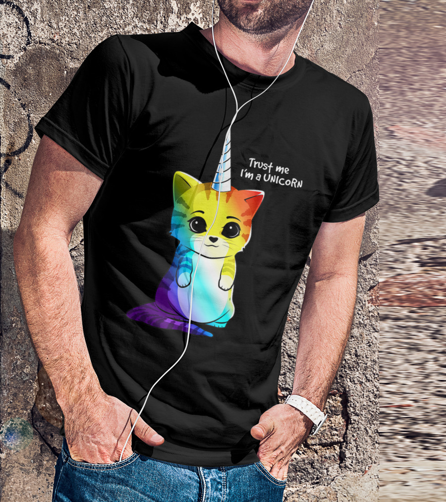 Trust Me I'm A Caticorn Unicorn Cat Kittycorn Girls Women Rainbow T-Shirt