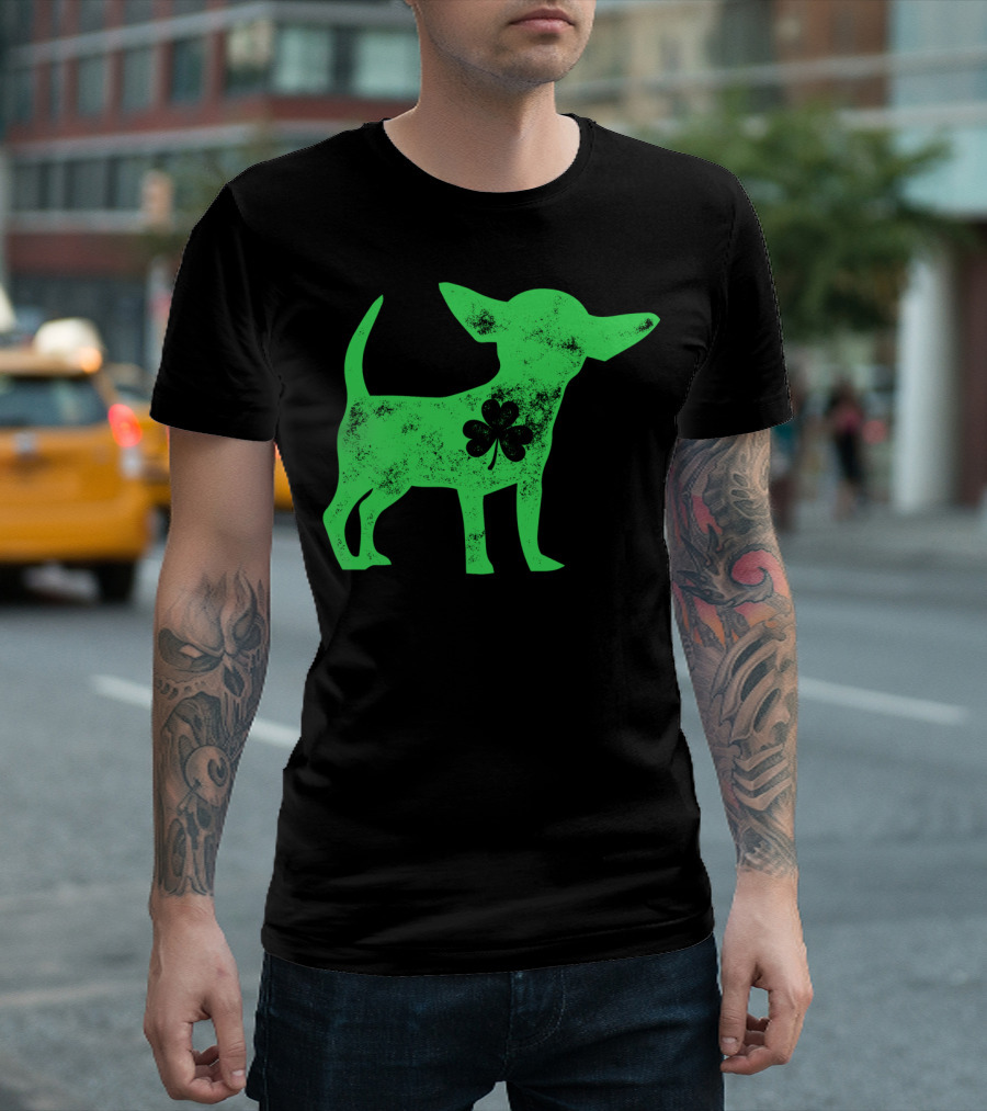 Chihuahua St Patricks Day Dog Lover Shamrock Iconic Green T-Shirt