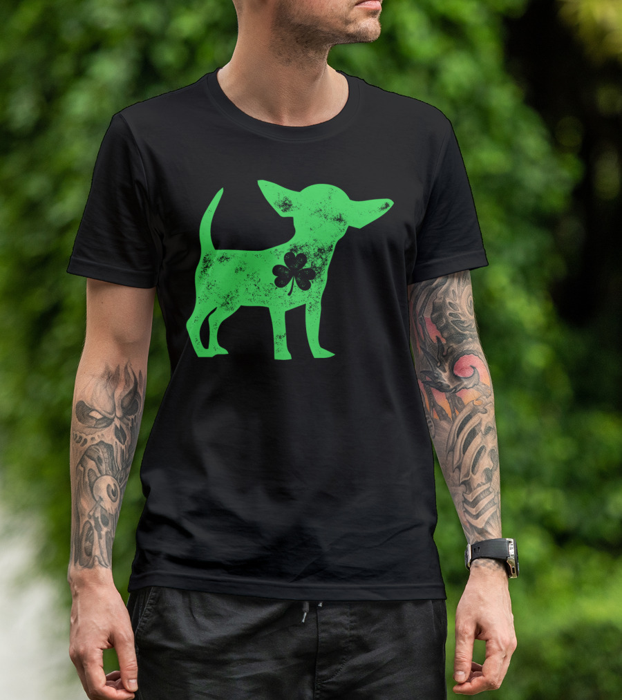 Chihuahua St Patricks Day Dog Lover Shamrock Iconic Green T-Shirt