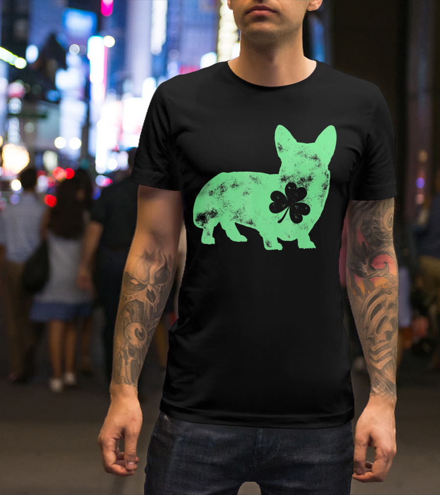 Corgi Shamrock Dog Lover St Patricks Day T-Shirt