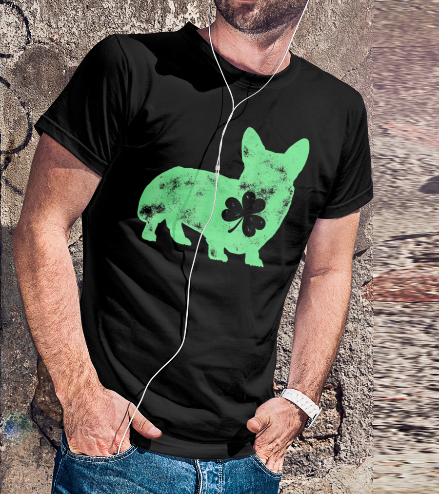 Corgi Shamrock Dog Lover St Patricks Day T-Shirt