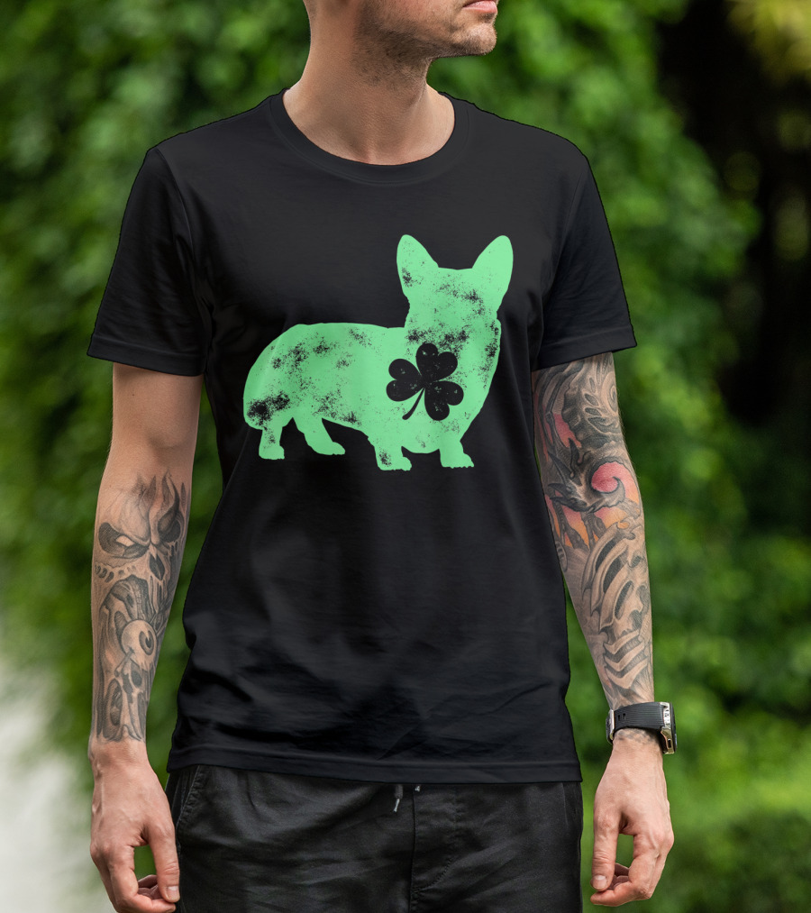Corgi Shamrock Dog Lover St Patricks Day T-Shirt