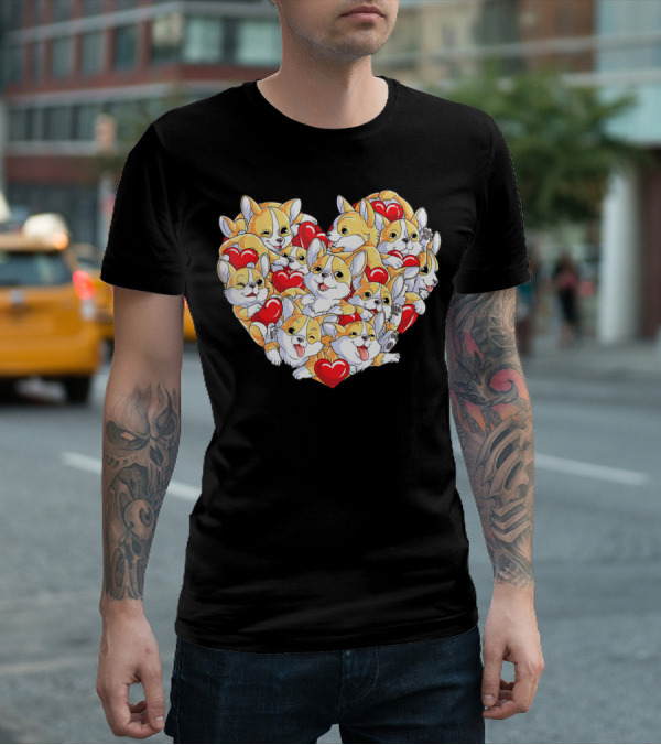 Valentines Day Corgi Heart Dog Lover Boys Love T-Shirt