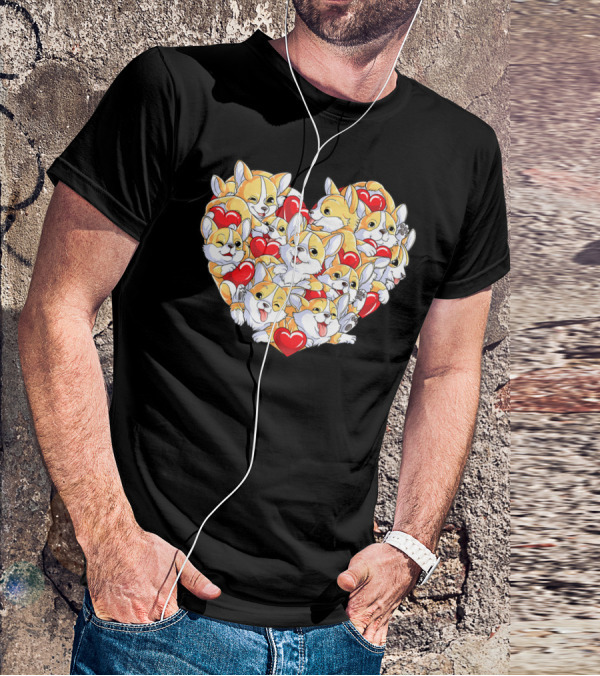 Valentines Day Corgi Heart Dog Lover Boys Love T-Shirt