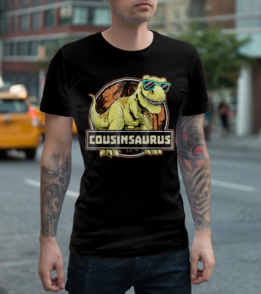 COUSINSAURUS REX Dinosaur With Sunglasses T-Shirt