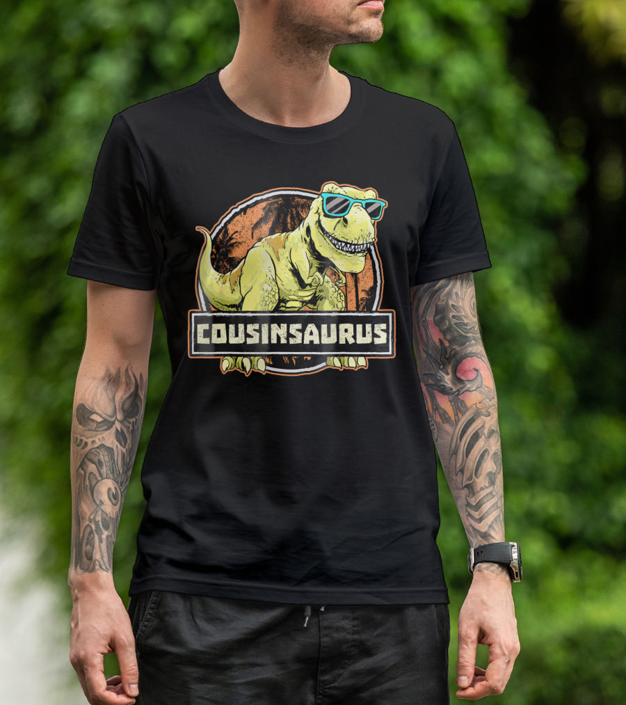 COUSINSAURUS REX Dinosaur With Sunglasses T-Shirt