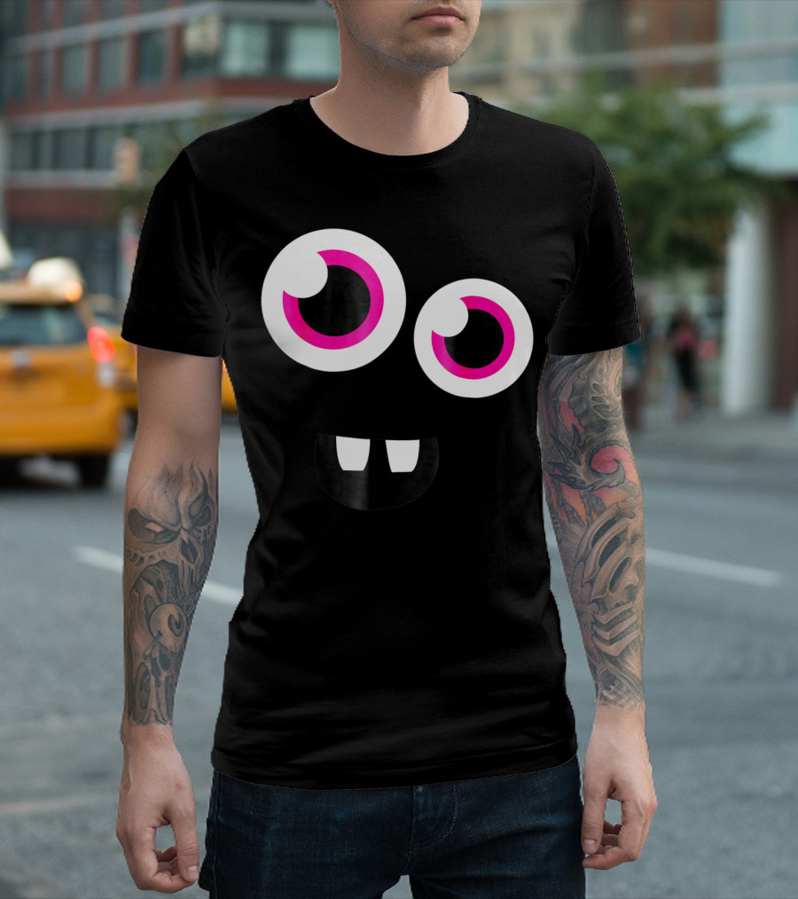 Cute Funny Halloween Monster Face Eyes Kids Man T-Shirt