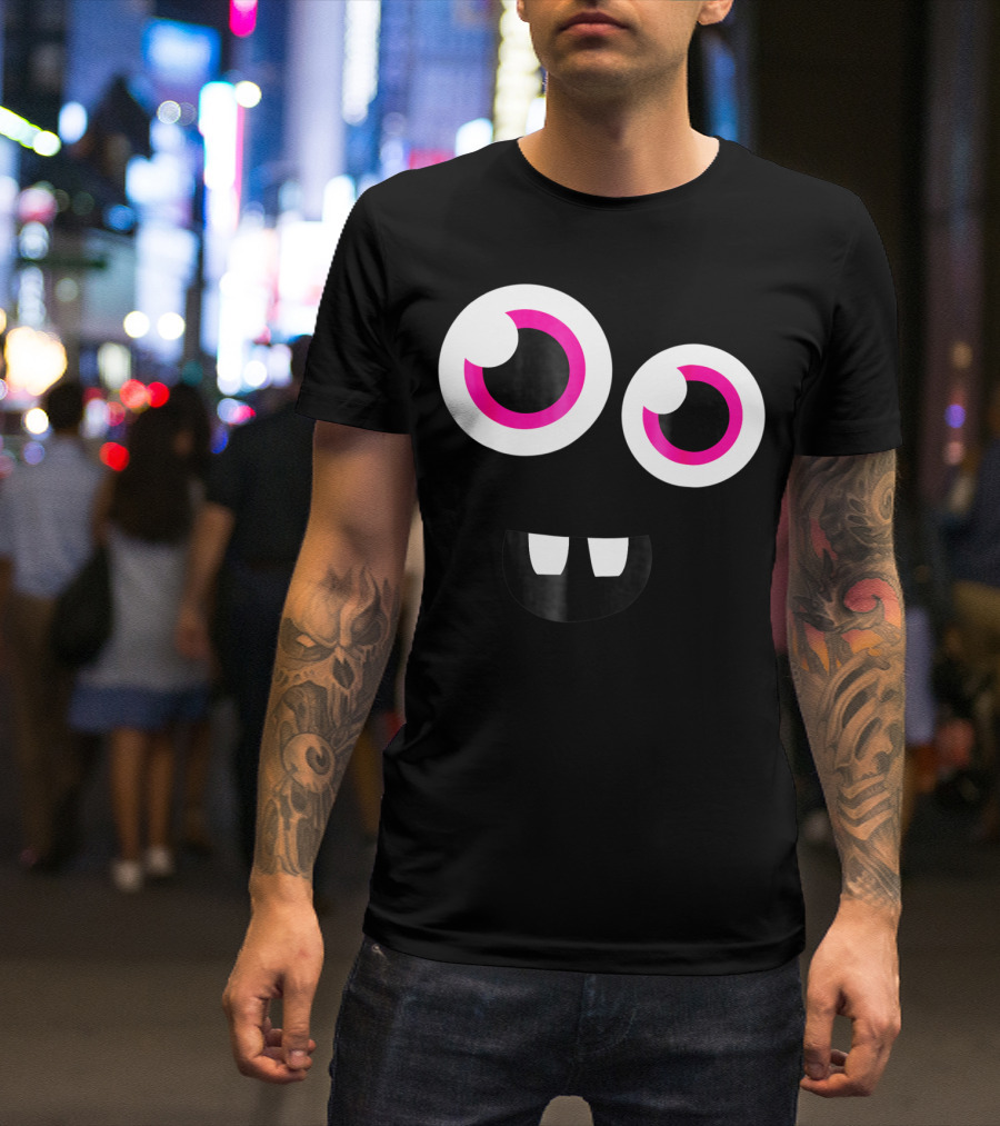 Cute Funny Halloween Monster Face Eyes Kids Man T-Shirt