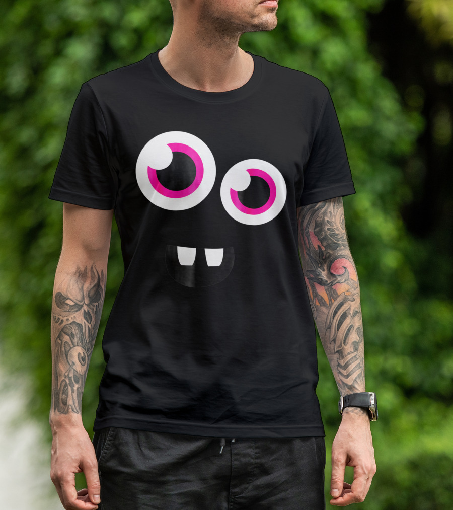 Cute Funny Halloween Monster Face Eyes Kids Man T-Shirt
