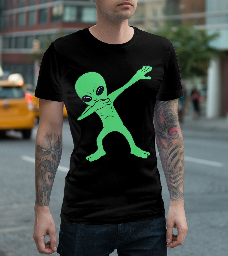 Dabbing Alien Halloween Funny Dab Girl Green Alien Dab Dance T-Shirt