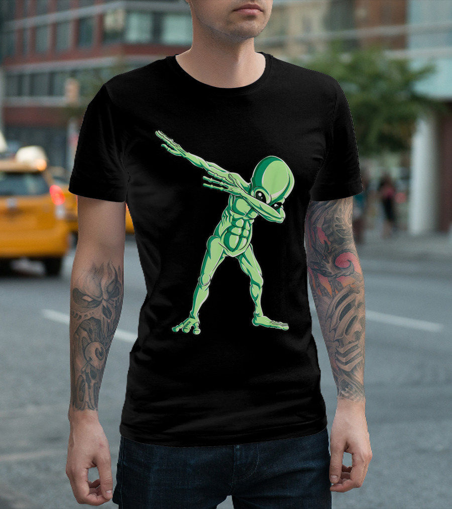 Dabbing Alien Dab Hip Hop Funny UFO Creature T-Shirt