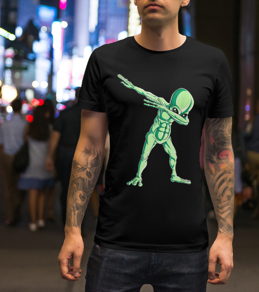Dabbing Alien Dab Hip Hop Funny UFO Creature T-Shirt