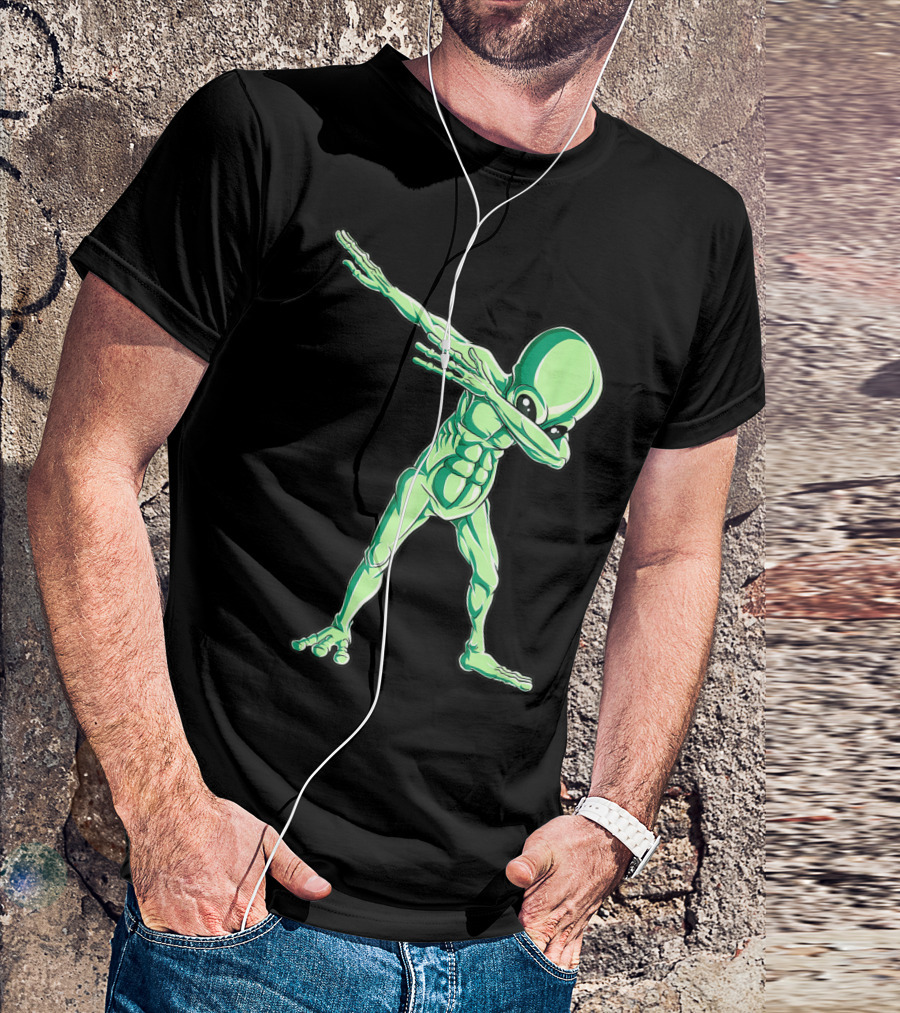 Dabbing Alien Dab Hip Hop Funny UFO Creature T-Shirt
