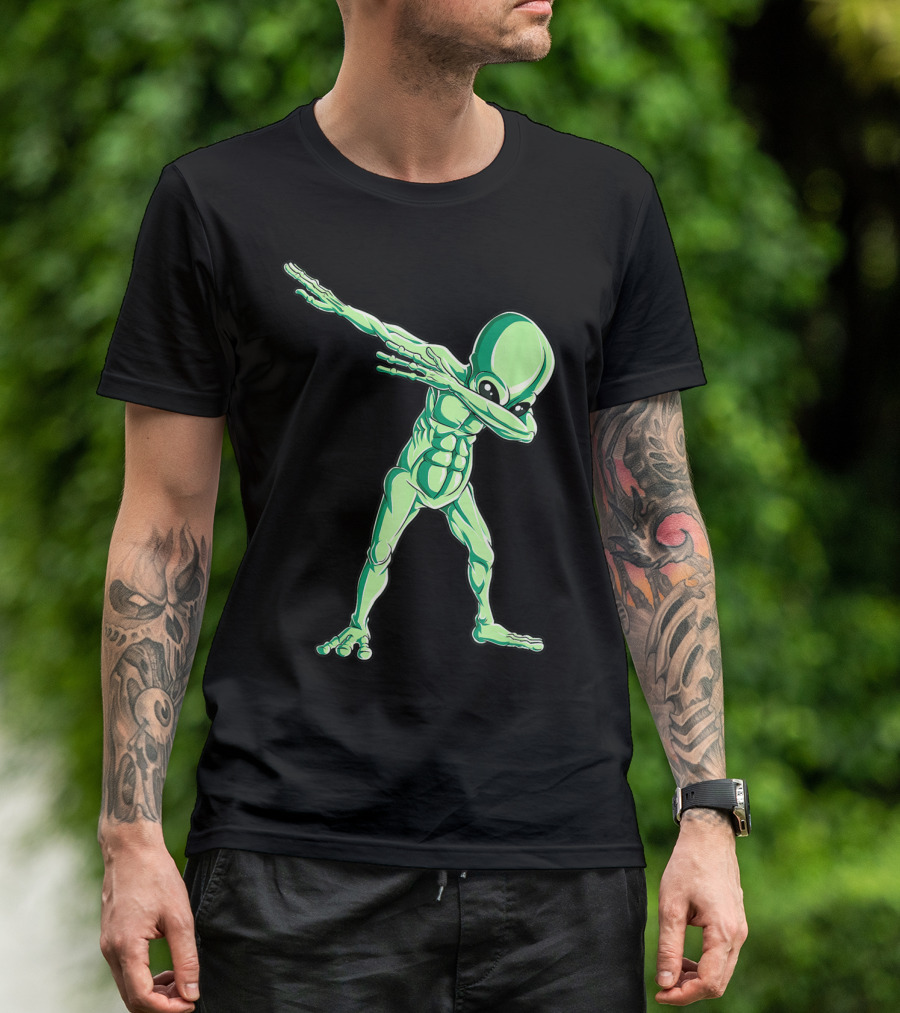 Dabbing Alien Dab Hip Hop Funny UFO Creature T-Shirt