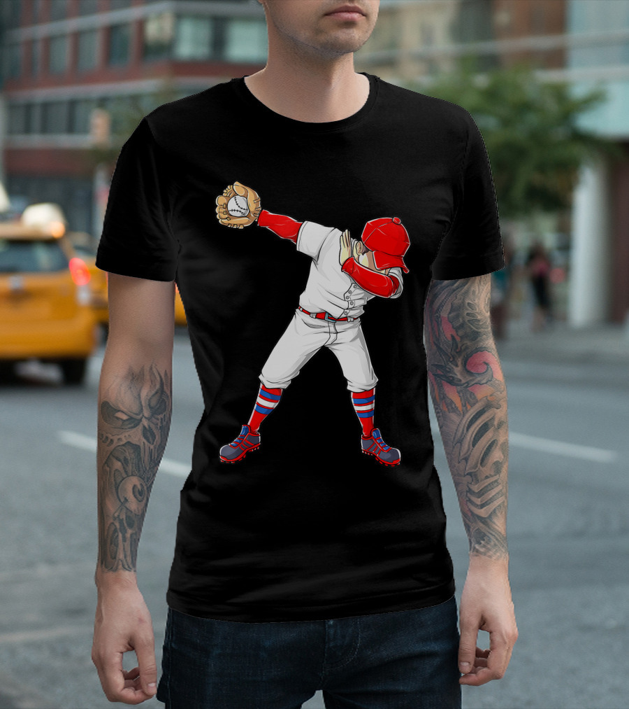 Dabbing Baseball Player Funny Dab Dance T-Shirt