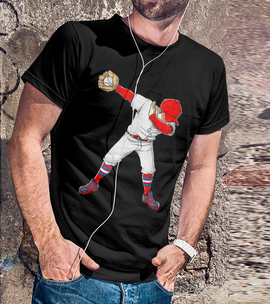 Dabbing Baseball Player Funny Dab Dance T-Shirt