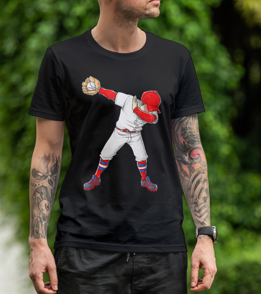 Dabbing Baseball Player Funny Dab Dance T-Shirt