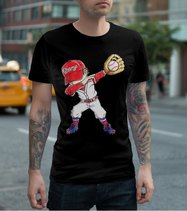 Dabbing Champ Baseball Catcher Pitcher T-Shirt