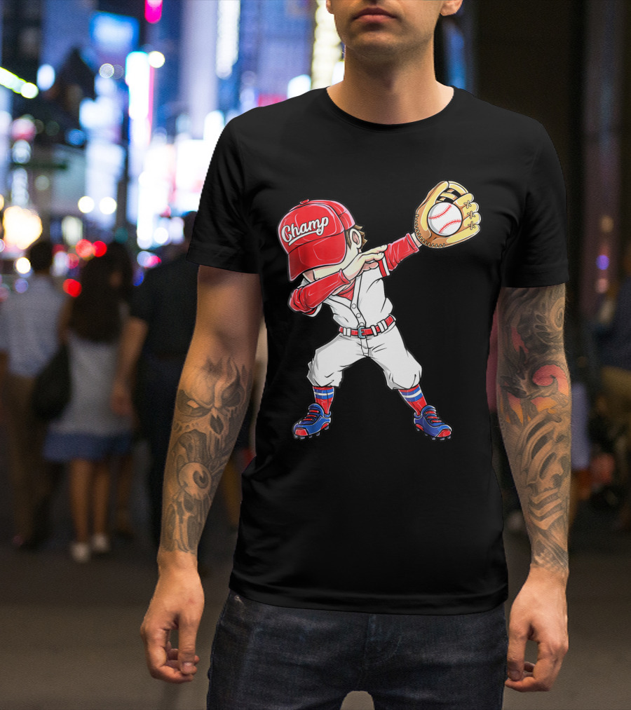 Dabbing Champ Baseball Catcher Pitcher T-Shirt