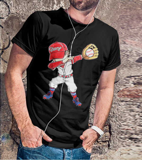 Dabbing Champ Baseball Catcher Pitcher T-Shirt