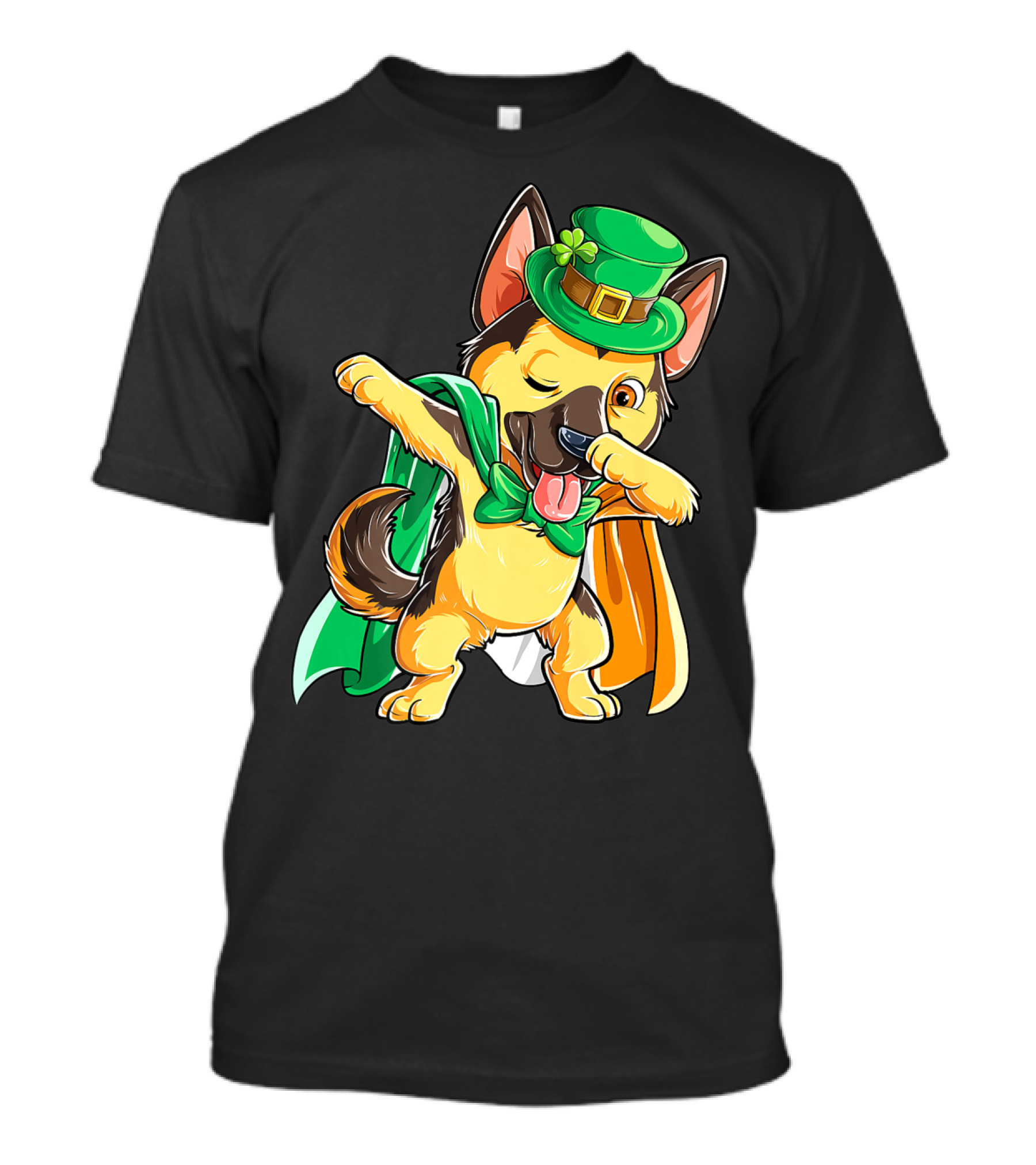 Dabbing German Shepherd Leprechaun St Patricks Day T-Shirt