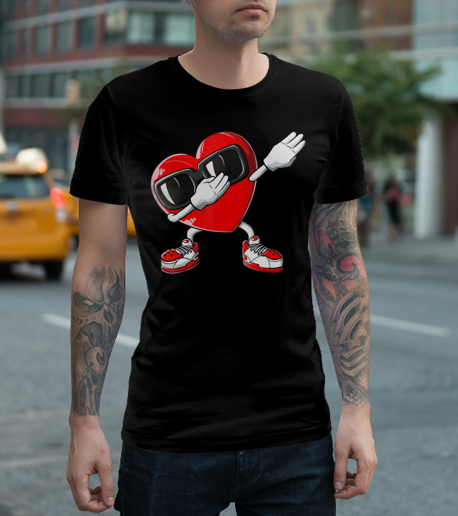 Valentines Day Dabbing Heart Funny Love Dab Boys T-Shirt