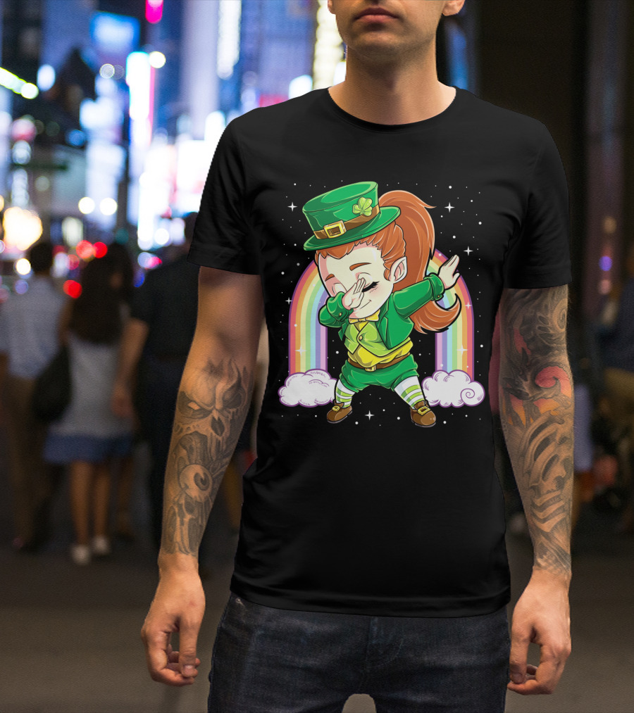 Dabbing Leprechaun St Patricks Day Women Dab Rainbow Special T-Shirt