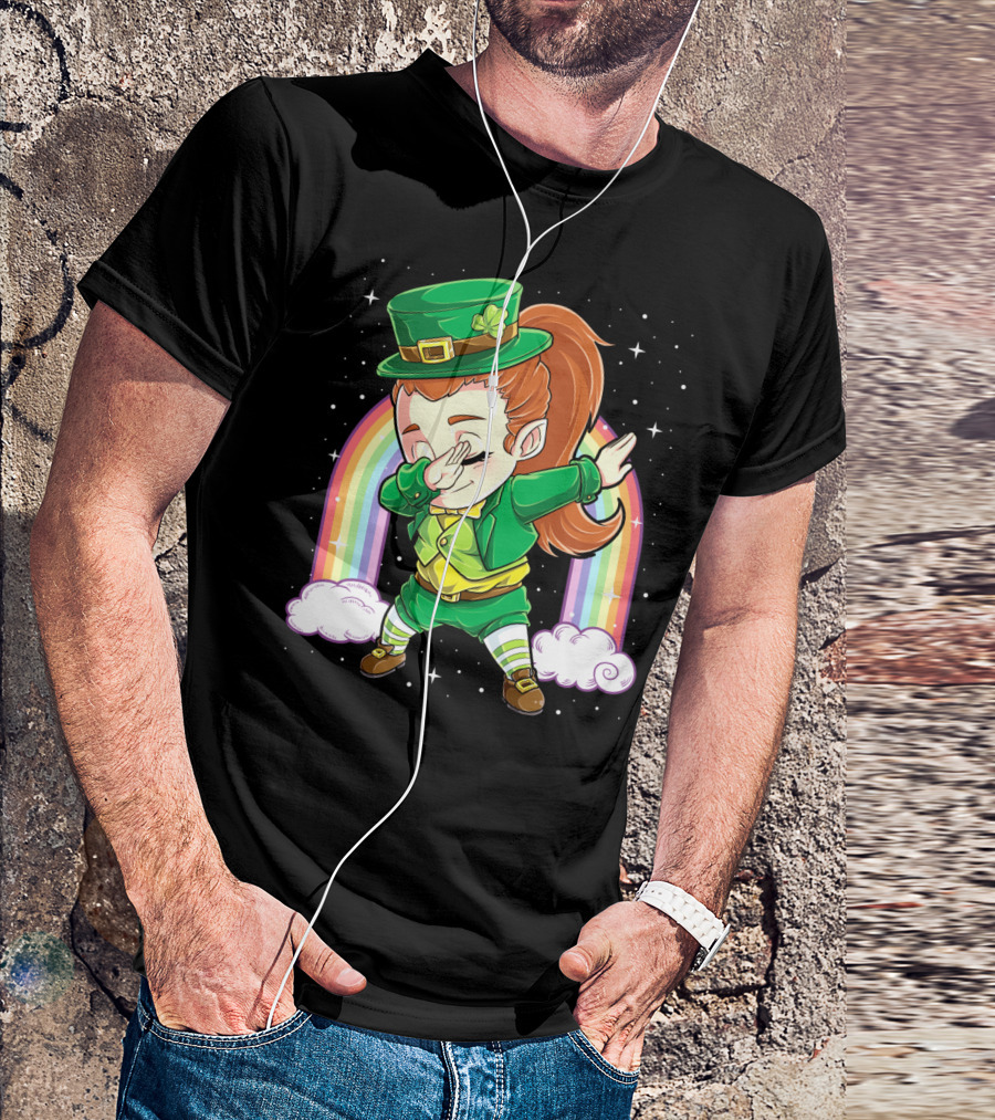 Dabbing Leprechaun St Patricks Day Women Dab Rainbow Special T-Shirt