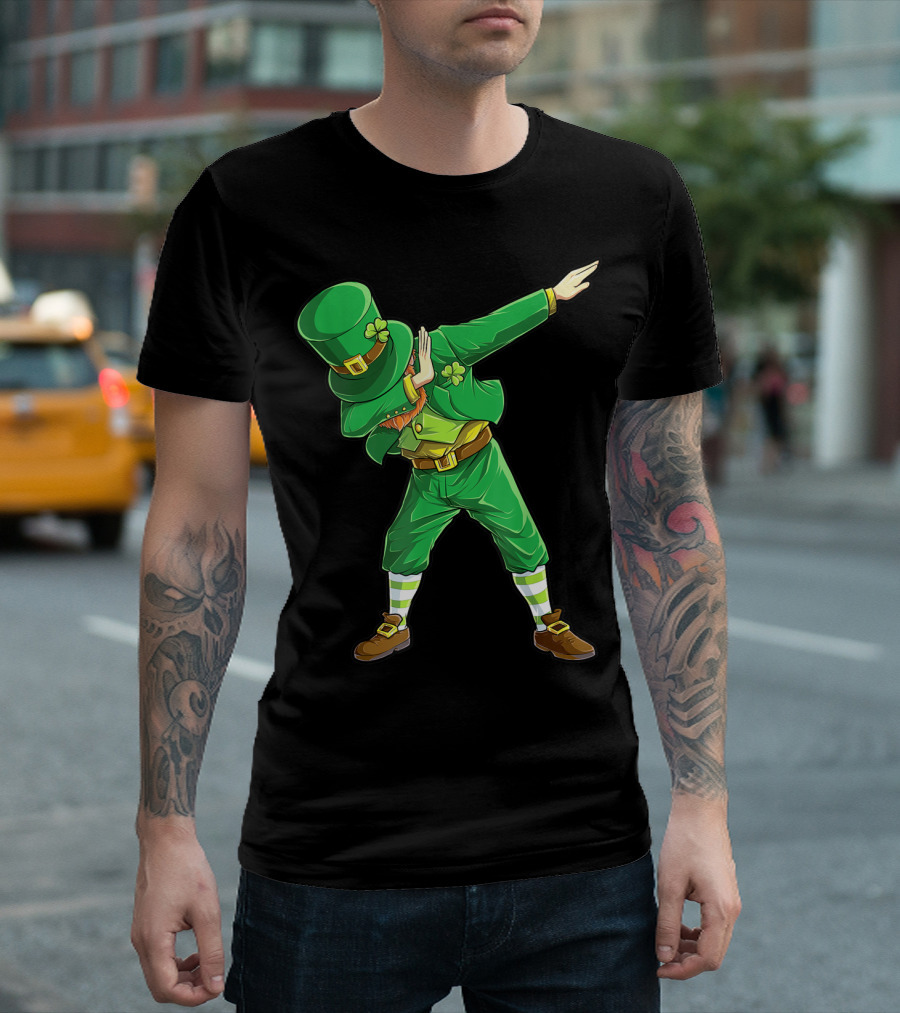 Dabbing Leprechaun St Patricks Day Boys Dab Dance Pose T-Shirt