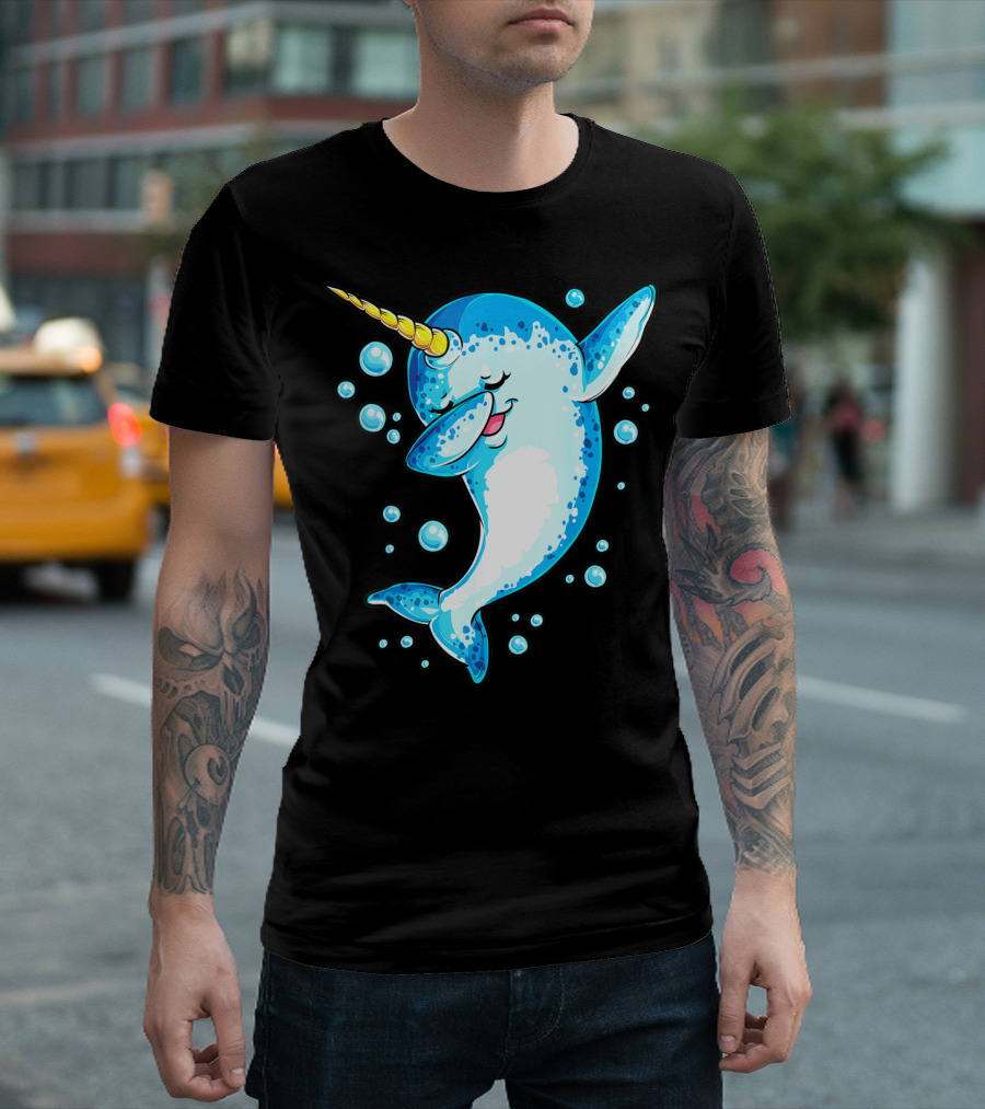 Dabbing Narwhal Unicorn for Girls and Boys Playful Sea Creature T-Shirt