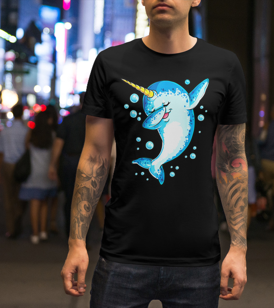 Dabbing Narwhal Unicorn For Girls And Boys Playful Sea Creature T-Shirt
