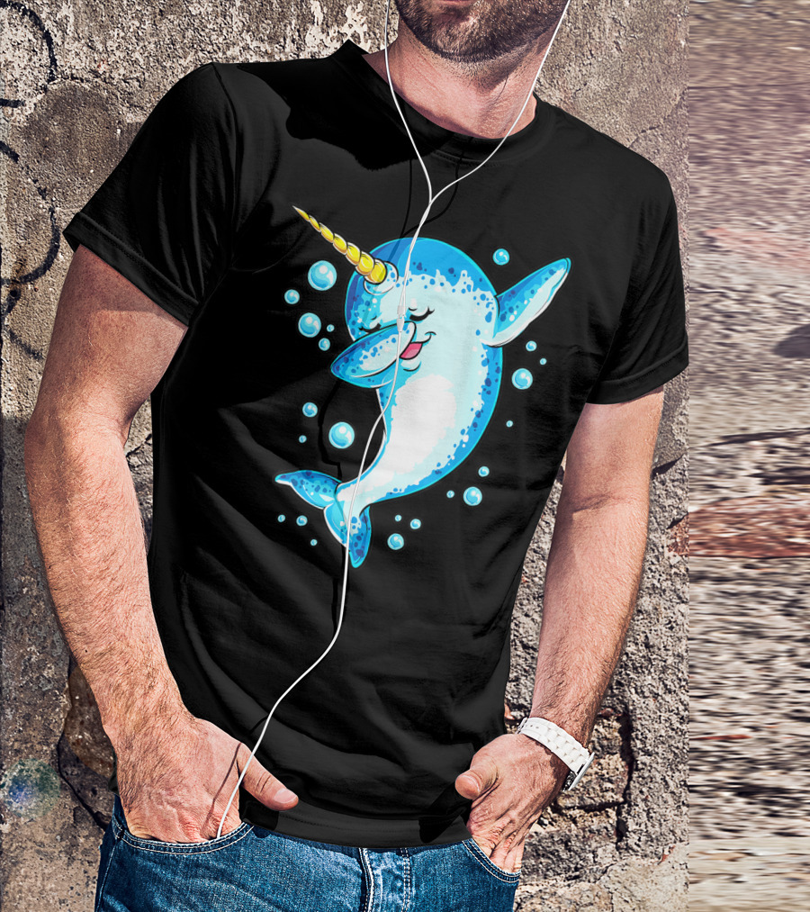Dabbing Narwhal Unicorn For Girls And Boys Playful Sea Creature T-Shirt