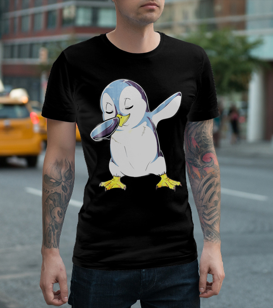 Dabbing Penguin Kids Boys Funny Dab Dance Bird Cute Fun T-Shirt