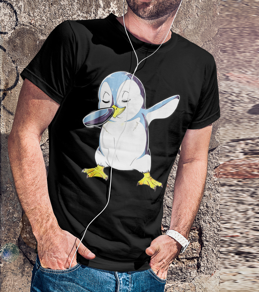 Dabbing Penguin Kids Boys Funny Dab Dance Bird Cute Fun T-Shirt
