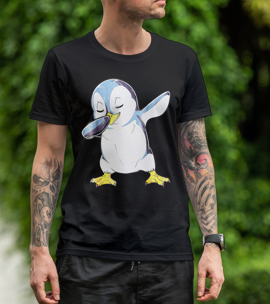 Dabbing Penguin Kids Boys Funny Dab Dance Bird Cute Fun T-Shirt
