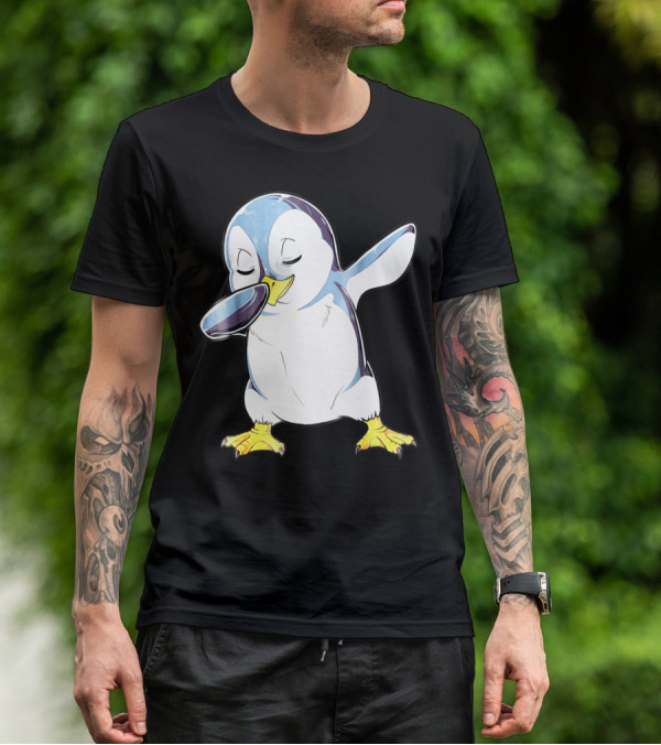 Dabbing Penguin Kids Boys Funny Dab Dance Bird Cute Fun T-Shirt