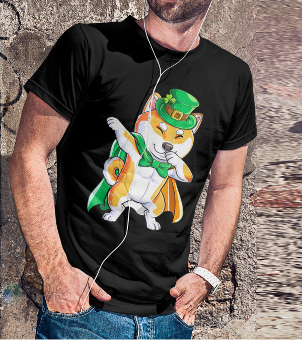 Dabbing Shiba Inu Leprechaun St Patricks Day Irish T-Shirt