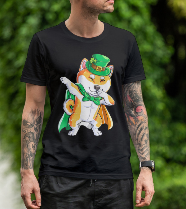 Dabbing Shiba Inu Leprechaun St Patricks Day Irish T-Shirt
