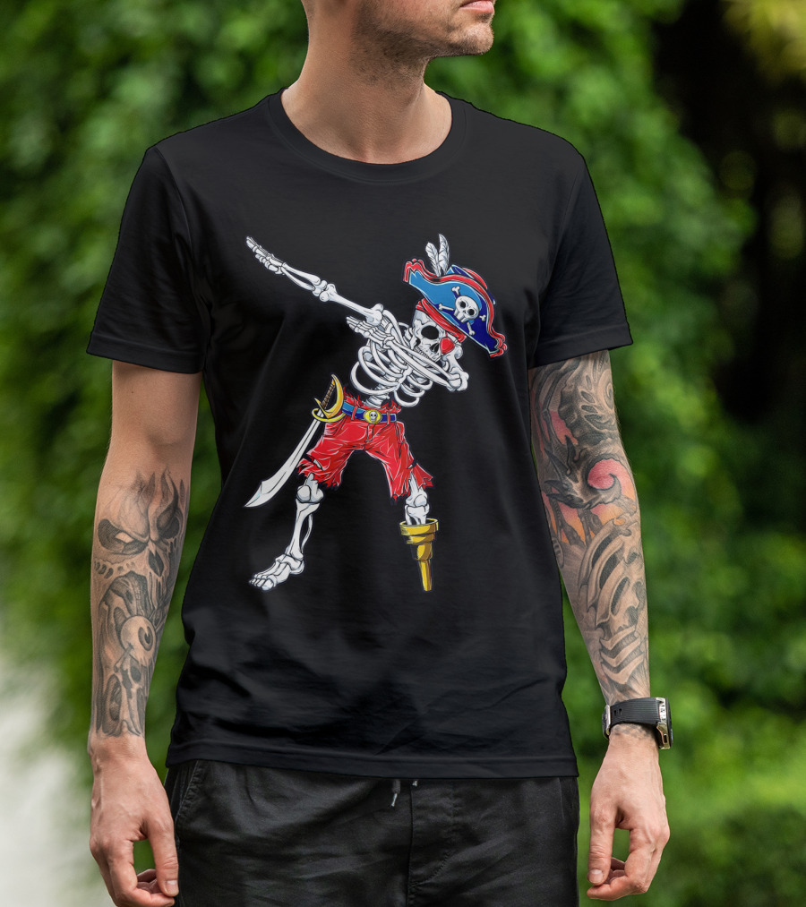 Dabbing Skeleton Pirate Jolly Roger Kids Skull Boys T-Shirt