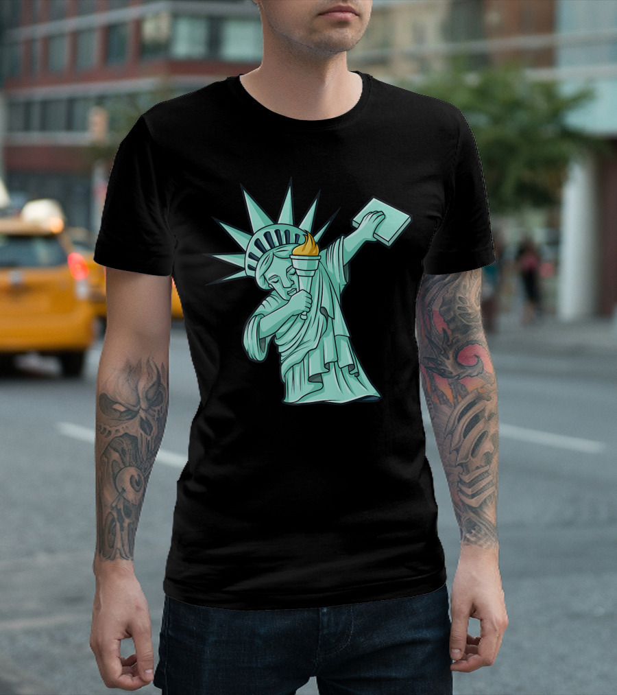 Dabbing Statue Of Liberty 4th Of July T-Shirt