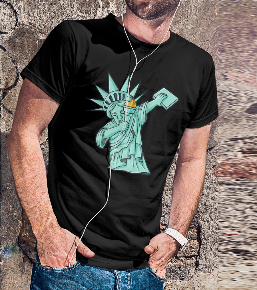 Dabbing Statue Of Liberty 4th Of July T-Shirt